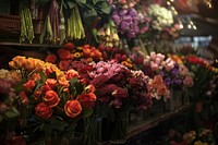 Fresh flowers market blossom bazaar.