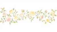 Roses as divider line watercolour illustration graphics pattern blossom.