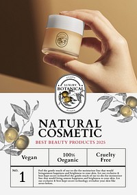 Natural skincare poster template