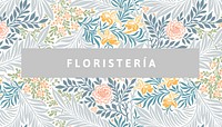 Business card template, floral  pattern  design