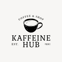 Coffee shop logo template, coffee cup design