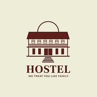 Hostel business logo template, modern design