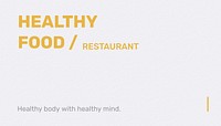 Healthy restaurant business card template, minimal customizable design