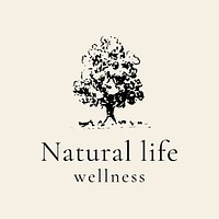 Wellness logo template, cream design