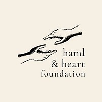 Charity foundation logo template, cream editable design