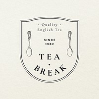 Tea house editable logo template
