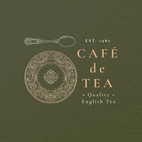 Tea cafe editable logo template