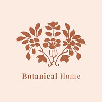 Botanical home vintage logo template