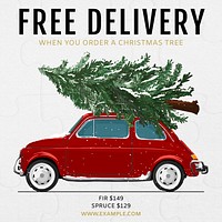 Free delivery Instagram post template  social media ad