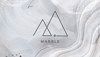 Grey marble business card template, editable design