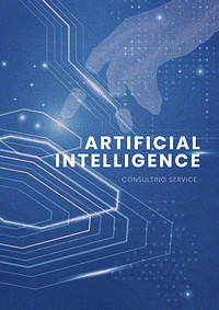 AI technology poster template  futuristic innovation