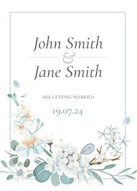 Wedding invitation card template and floral design