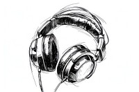 Wireless headphones drawing illustrated electronics.