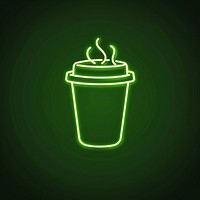 Coffee shop icon green light.