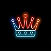 Crown icon neon lighting.