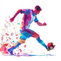 Soccer player kicking the ball soccer recreation football.