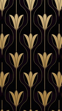 Art deco tulip wallpaper pattern chandelier graphics.