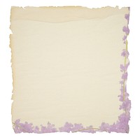 Lilac ripped paper text canvas page.