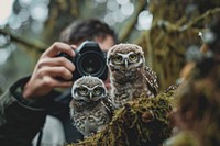 Man holding camera photography electronics animal.