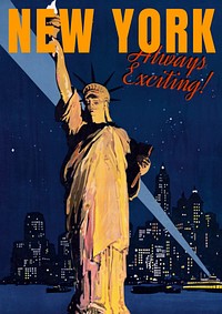 Statue of Liberty poster template  vintage design. Remixed by rawpixel. 