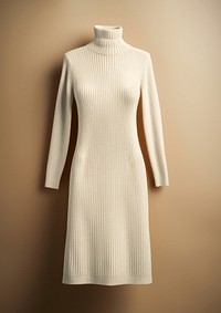 Beige turtleneck dress mockup psd