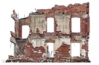 Brick destroyed building architecture ruins.