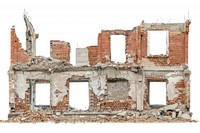 Brick destroyed building architecture ruins.
