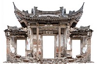 China destroyed building architecture ruins.