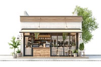 Commercial building coffee shop restaurant furniture indoors.