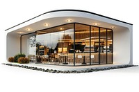 Contemporary coffee shop architecture building restaurant.