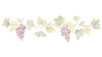 Wine as divider watercolor grapes vine produce.