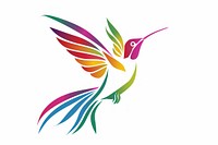 Abstract colorful hummingbird art graphics pattern.