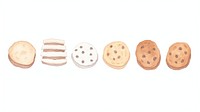 Cookies as divider watercolor confectionery sweets bread.