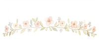 Crowns with flowers as divider watercolor illustrated graphics pattern.