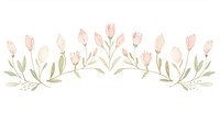 Crowns with flowers as divider watercolor graphics pattern blossom.