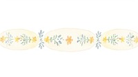Crosses with flowers as divider watercolor porcelain graphics outdoors.
