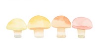 Mushroom as divider watercolor fungus agaric plant.