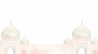 Eid mubarak as divider watercolor architecture building mosque.