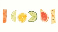 Foods as divider watercolor grapefruit weaponry produce.