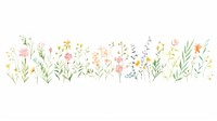 Flowers as divider watercolor graphics pattern blossom.