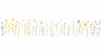 Flowers as divider watercolor graphics outdoors pattern.