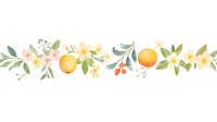 Fruits with flowers as divider watercolor grapefruit graphics produce.