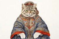 Cat in sultan cloth painting animal mammal.