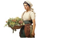 Woman flower seller adult plant white background.