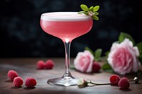 Clover Club cocktail raspberry beverage.