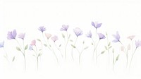Purple flower buds as divider watercolor graphics blossom pattern.