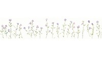 Purple flower buds as divider watercolor lavender blossom pattern.