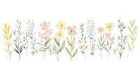 Spring flowers as divider watercolor graphics daffodil pattern.