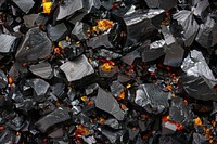 Obsidian anthracite bonfire flame.