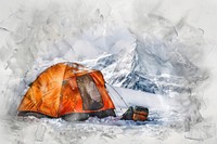 Camping at mountain camping accessories recreation.